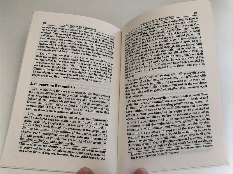 Hindrances to Fellowship / Letters to a Friend / Edward Bennet / Publisher: Believers Bookself, Inc / Distributor: Chapter Two, Scripture Truth Publishers, Words of Truth (185307019)