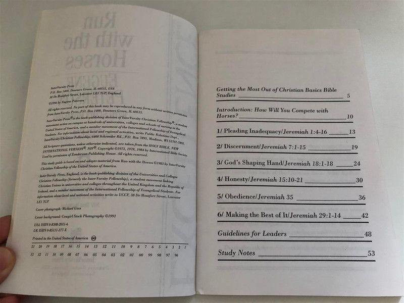 Excellence Run with the Horses Eugene Peterson 6 Studies for Individual groups Christian Basic Bible Studies InterVarsity Press (9780830820115)