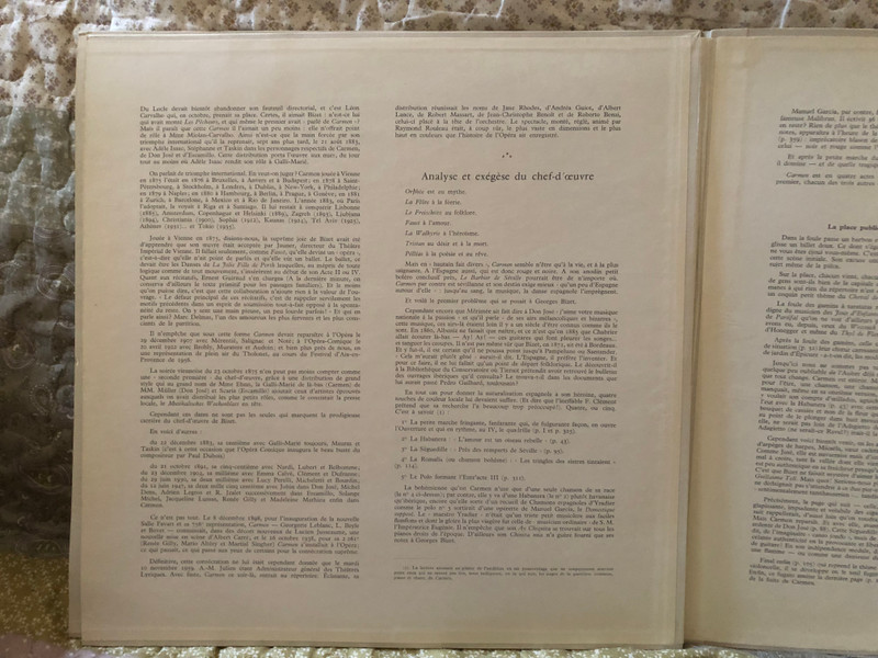 Carmen - Bizet - Consuelo Rubio, Pierrette Alarie, Leopold Simoneau, Heinz Rehfuss, Choeurs Et Orchestre Des Concerts De Paris, Direction: Pierre-Michel Le Conte / Guilde Internationale Du Disque LP / MMS 2184