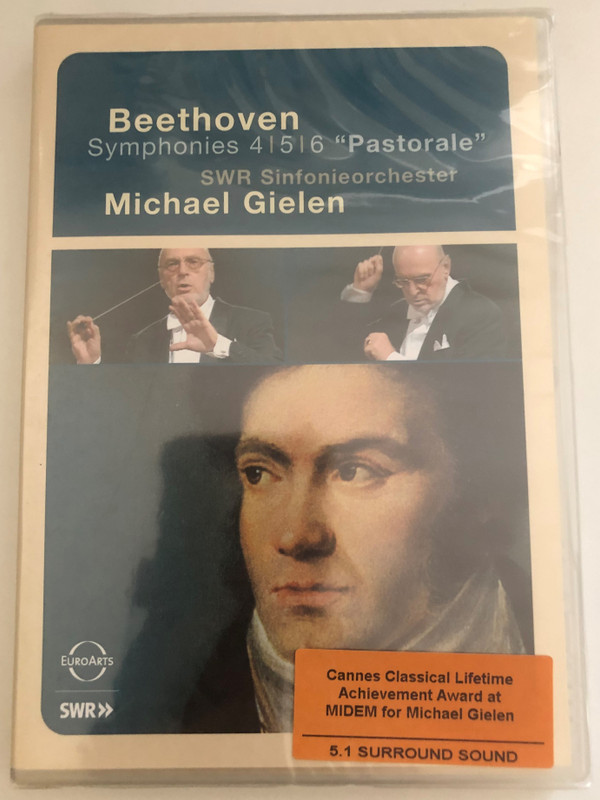 Symphonies No 4-6 Pastorale Beethoven  SWR Sinfoienorchester  Conductor Michael Gielen  Recorded live at the Konzerthaus Freiburg, December 1997 and January 2000  Directed by Barrie Gavin  DVD (880242506399)