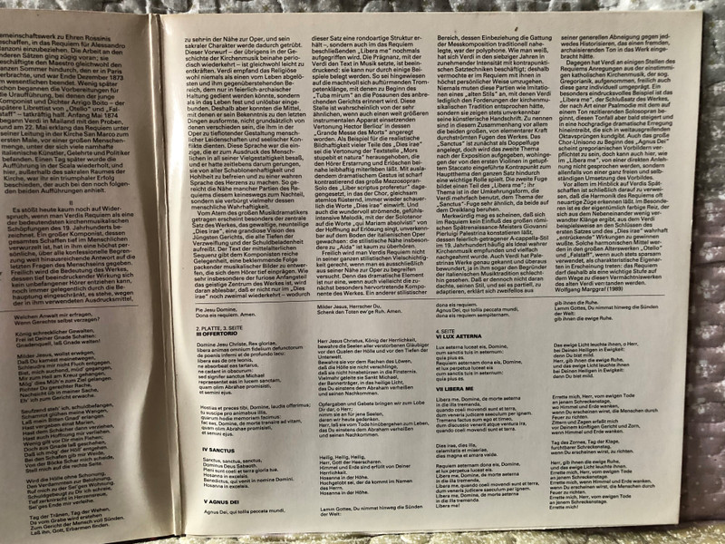 Verdi: Messa Da Requiem - Cheryl Studer, Dolora Zajic, Luciano Pavarotti, Samuel Ramey, Chor Und Orchester Der Mailänder Scala, Dirigent: Riccardo Muti / ETERNA 2x LP Stereo 1987 / 7 29 289-290