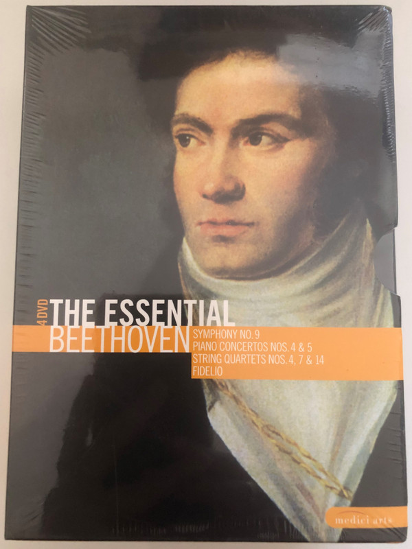 The Essential Beethoven 4 DVD Set  DVD 1 Leonore Overture No. 3 Symphony No. 9 шт В Minor  DVD 2 Piano Concertos No. 4 in G major No. 5 in E flat major  No.7 in F major “Rasumovsky No. 14 in C sharp minor  DVD 4 Fidelio  DVD (880242579584)