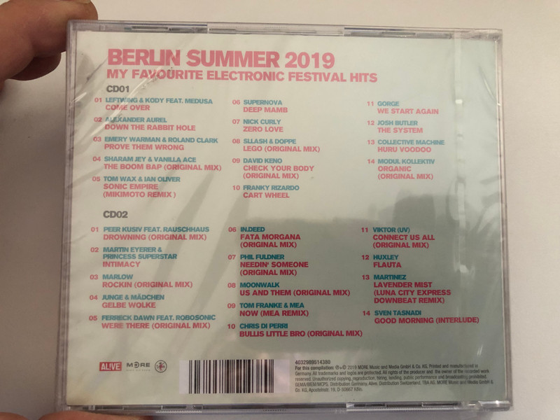 Berlin Summer 2019 - My Favourite Electronic Festival Hits / Modul Kolektiv, Martin Eyerer & Princess Superstar Collective, Machine Junge & Madchen, Phil Fuldner, Robosonic / MORE Music And Media 2x Audio CD 2019 / 4032989514380