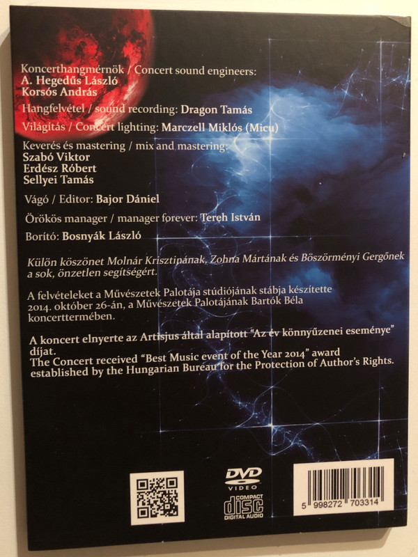 Solaris - Marsbéli Krónikák - Martian Chronicles - Live  MARSBELI KRÓNIKÁK KONCERT A MŰVÉSZETEK PALOTÁJÁBAN  DVD+CD ALBUM (5998272703314)