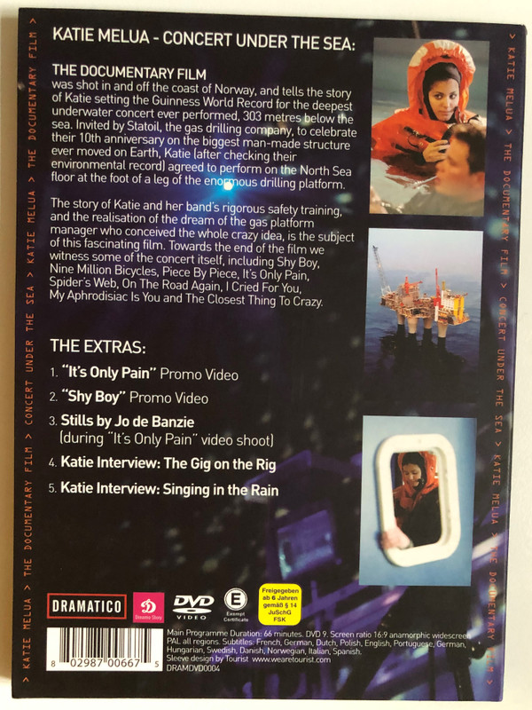 Katie Melua: Concert Under the Sea / The Documentary Film / Exstra Features: Promo Videos and Interviews with Katie / Recorded live in Bergen, Norway, on 1 October 2006 / DVD (802987006675) 