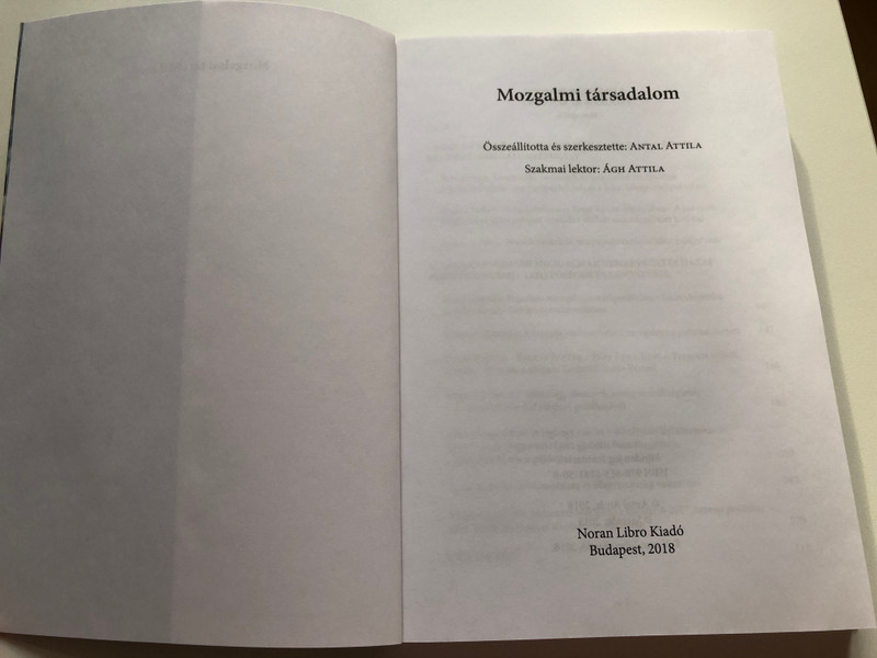 MOZGALMI TÁRSADALOM  Noran-Libro Kiadó 2018  Paperback (9786155761508)