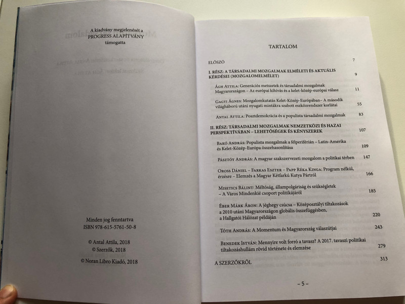 MOZGALMI TÁRSADALOM  Noran-Libro Kiadó 2018  Paperback (9786155761508)