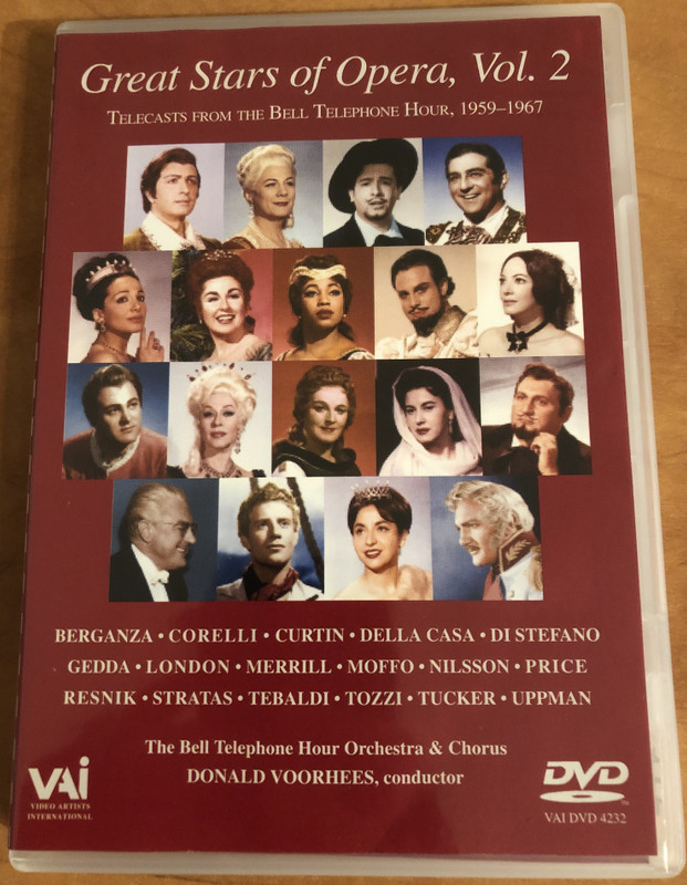 Great Stars of Opera, Vol. 2 - Telecasts from the Bell Telephone Hour 1959-1967  Anna Moffo, Birgit Nilsson  DVD Video (089948423294)