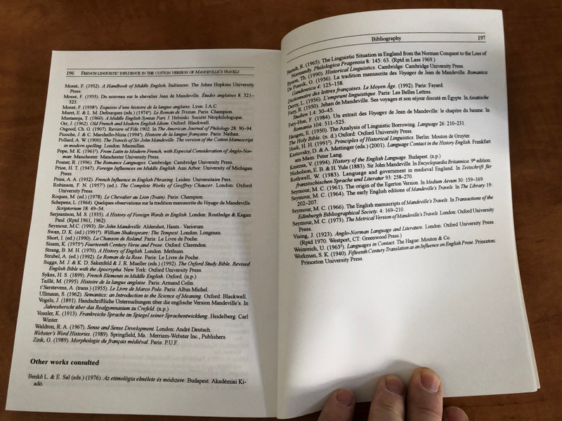 French Linguistic Influence in the Cotton Version of Mandeville's Travels / ÖRSI TIBOR / TINTA KÖNYVKIADÓ BUDAPEST, 2006 / Paperback (9789637094545)
