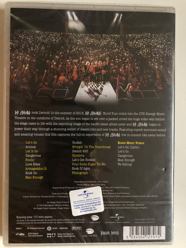 Def Leppard: And There Will Be a Next Time...: Live From Detroit / Directed and Edited by: Jim Yukich / MZAAAA rock Detroit / Produced by: Barry Ehrmann / An Eagle Rock Films / DVD (5034504127074)