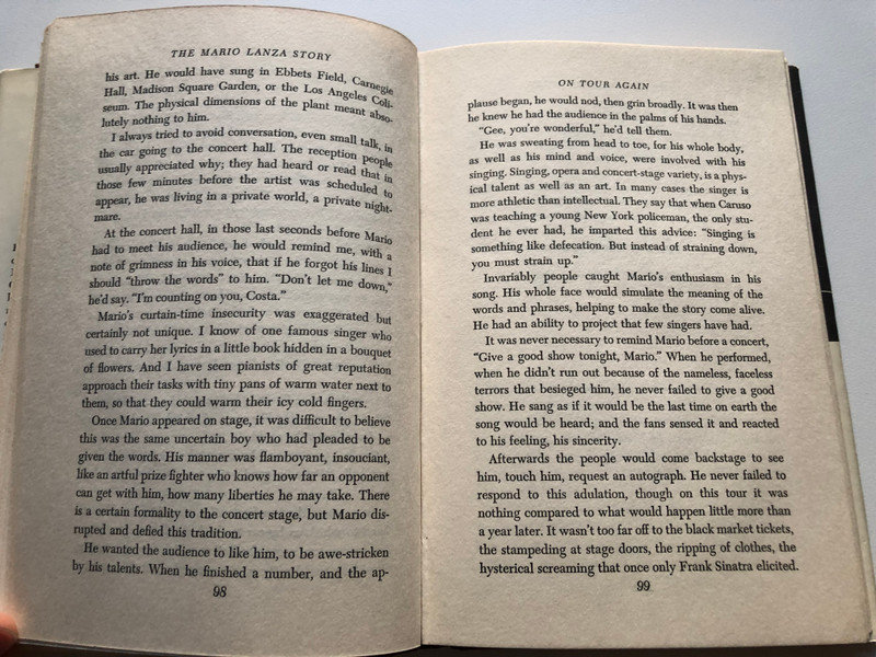THE Mario Lanza STORY  CONSTANTINE CALLINICOS with RAY ROBINSON  Coward-McCann  Illustrated Hardcover (9781958425466)