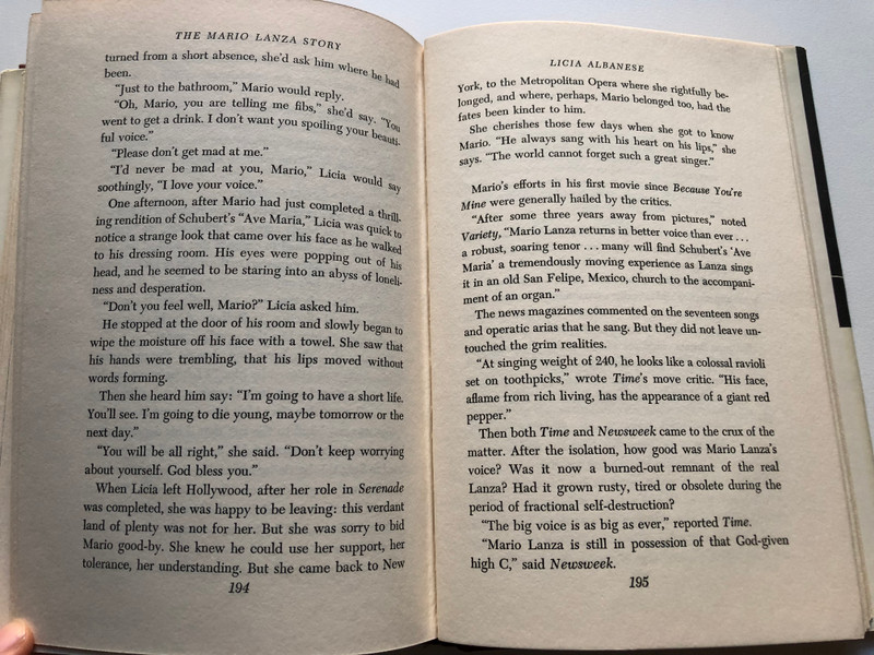 THE Mario Lanza STORY  CONSTANTINE CALLINICOS with RAY ROBINSON  Coward-McCann  Illustrated Hardcover (9781958425466)