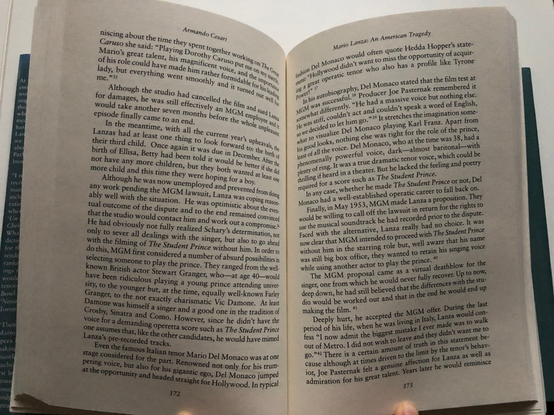 Mario Lanza An American Tragedy  Great Voices 7  A Biography By Armando Cesari  Baskerville Publishers 2004  Hardcover (9781880909669)