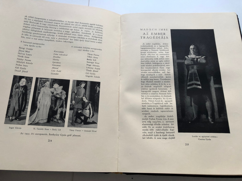 A SZÁZÉVES NEMZETI SZINHÁZ  AZ 193738-AS CENTENÁRIS ÉV EMLÉK ALBUMA  BUDAPEST 1938  Leather Bound