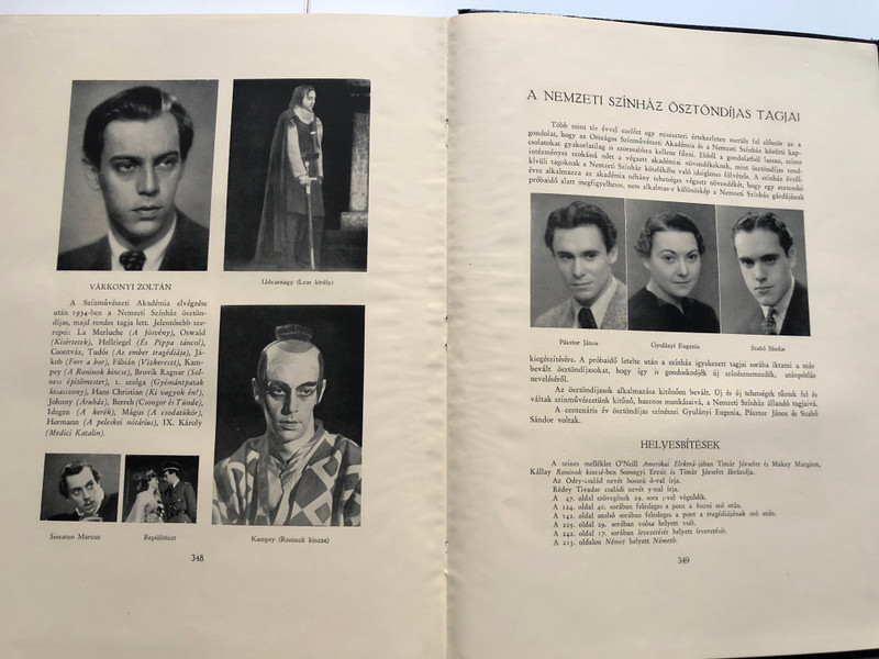 A SZÁZÉVES NEMZETI SZINHÁZ  AZ 193738-AS CENTENÁRIS ÉV EMLÉK ALBUMA  BUDAPEST 1938  Leather Bound