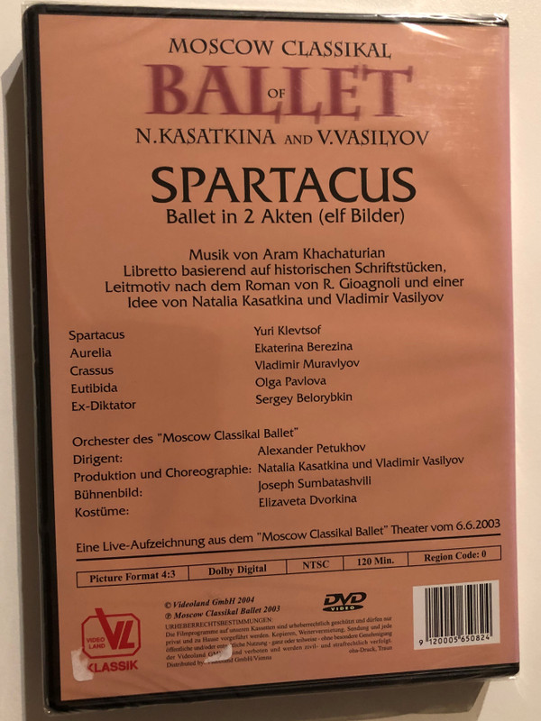 Aram Il'yich Khachaturian: Spartacus / Orchester des "Moscow Classikal Ballet" / Conductor: Alexander Petukhov / A live recording from the "Moscow Classical Ballet" theater on June 6th, 2003 / DVD (9120005650824)
