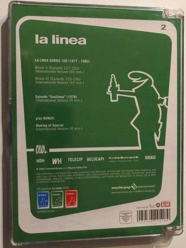 La Linea, Vol. 2 / THE 100 SERIES LINE (1977-1980) / Block II (Episode 127-152) / Block III (Episode 153-156) / Episode "Sexilinea" (1978) / BONUS: Making-of Special / DVD (4042564005189)