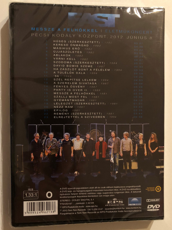 EAST - Messze A Felhökkel / LIFE WORK CONCERT / FAR FROM THE CLOUD LIFE CONCERT / TOM-TOM RECORDS / EAST is one of the most beloved prog acts from Hungary / DVD (5999524962138)