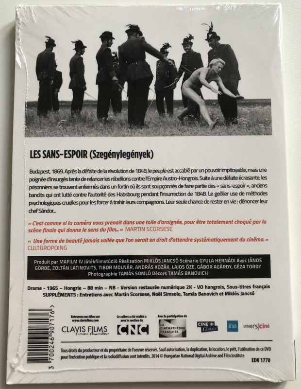 LES SANS-ESPOIR - MIKLÓS JANCSÓ  VERSION RESTAURÉE 2K  CANNES CLASSICS FESTIVAL DE CANNES 2015  SELECTION OFFICIELLE FESTIVAL DE CANNES 1966  CLAVIS FILMS Simon Shander  DVD Video (3700246907176)