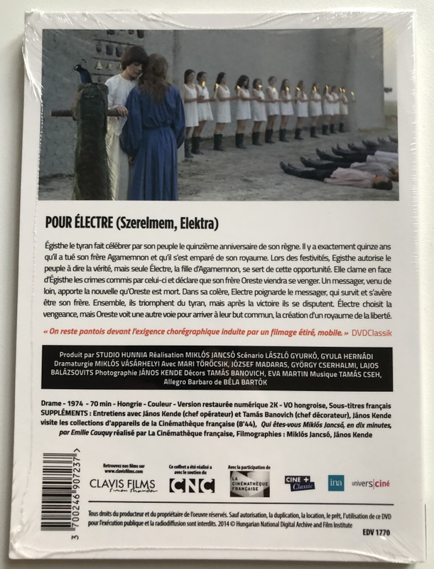 POUR ÉLECTRE - MIKLÓS JANCSÓ  VERSION RESTAURÉE 2K  SÉLECTION OFFICIELLE FESTIVAL DE CANNES 1975  CLAVIS FILMS Simon Shander  DVD Video (3700246907237)