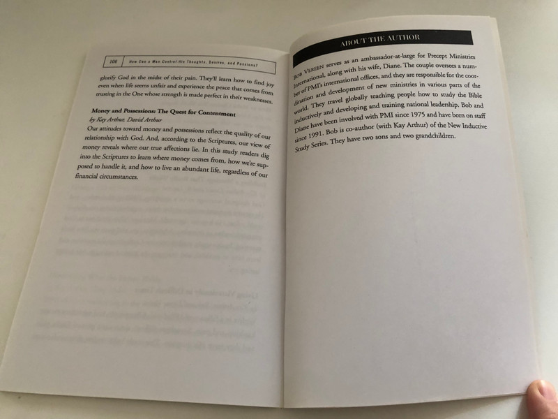 How Can a Man Control His Thoughts, Desires, and Passions? / 40-Minute Bible Studies / PUBLISHED BY PRECEPT MINISTRIES SOCIETY OF INDIA