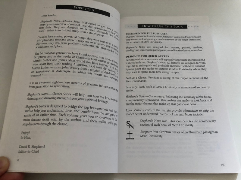 C.S. Lewis's Mere Christianity: The Most Concise and Accurate Way to Grasp the Essentials (Shepherd's Notes) / Step-by-step overview of some of enduring measures of the Christian faith / LEHERDS NOTES Christian Classics (0805493476) 