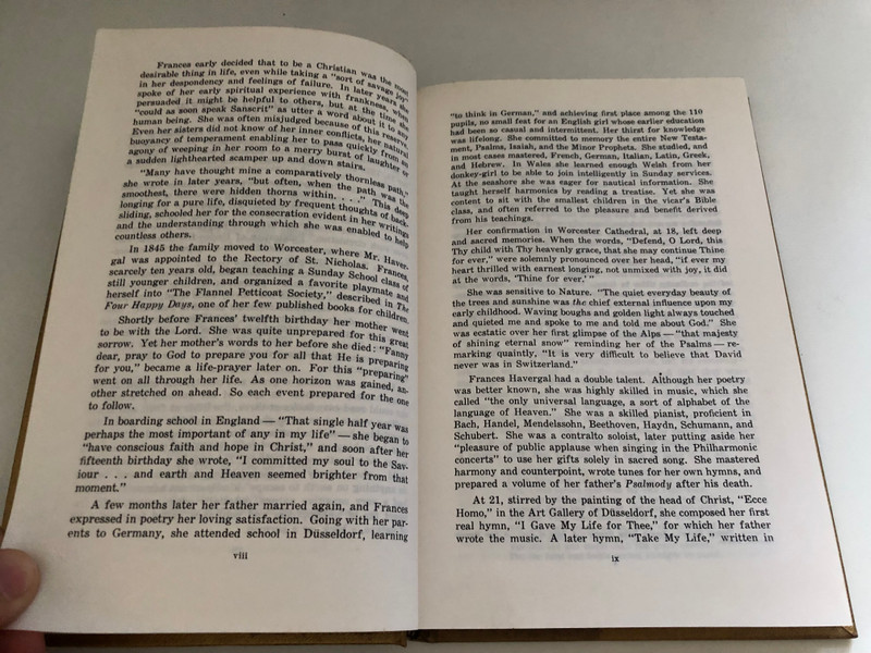 Opened Treasures by Frances Ridley Havergal / THE MEDITATIONS AND SONGS of Frances Ridley Havergal / FIRST EDITION, OCTOBER 1962 - SIXTH PRINTING, JUNE 1982