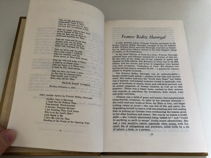 Opened Treasures by Frances Ridley Havergal / THE MEDITATIONS AND SONGS of Frances Ridley Havergal / FIRST EDITION, OCTOBER 1962 - SIXTH PRINTING, JUNE 1982