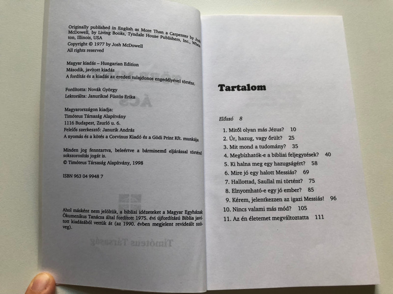 Több mint ács - Josh McDowell  EGYMILLIÓ PÉLDÁNY FELETT A VILÁGON 1998  Paperback (9630499487)