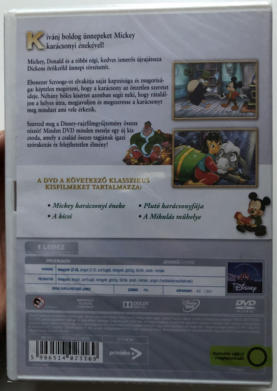Mickey Egér Karácsonyi ének  WALT DISNEY RAJZFILM- GYŰJTEMÉNY KLASSZIKUS KISFILMEK  DVD Video (5996514023169)