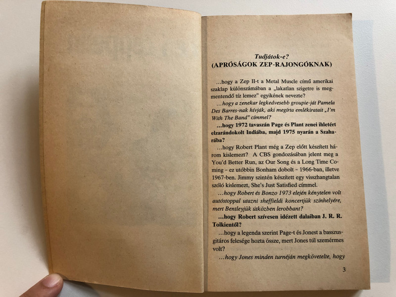 Led Zeppelin - Göbölyös N. László  ROCKTÖRTÉNETI KISKÖNYVTÁR  LAUDE KIADÓ BUDAPEST, 1989  Paperback (9337830014) 