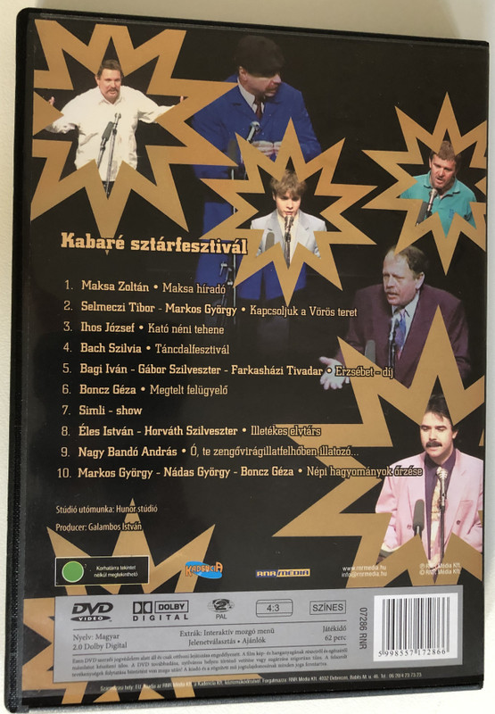 KABARÉ SZTÁRFESZTIVÁL  RNR Media  DVD Video (5998557172866)