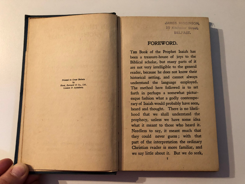 IN THE DAYS OF THE PROPHET ISAIAH BY A. RENDLE SHORT  The Historic Faith in the Light of To-day By B. COLGRAVE, M.A. and A. RENDLE SHORT, M.D.