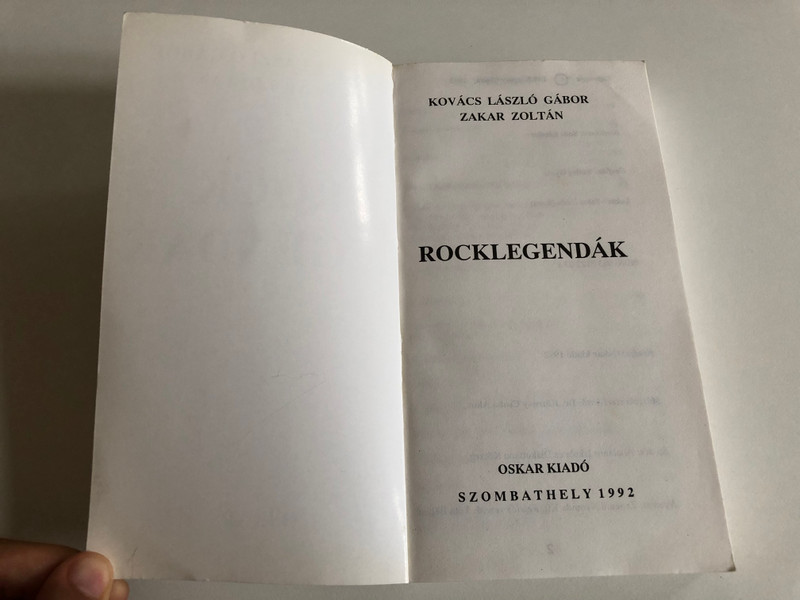 Rocklegendák  László Gábor Kovács and Zakar Zoltán  Hungarian Edition  Oskar Kiadó 1992  Paperback (9789638122032)