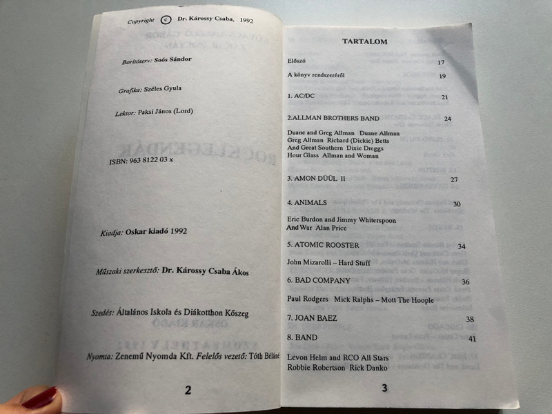 Rocklegendák / László Gábor Kovács and Zakar Zoltán / Hungarian Edition / Oskar Kiadó 1992 / Paperback (9789638122032)