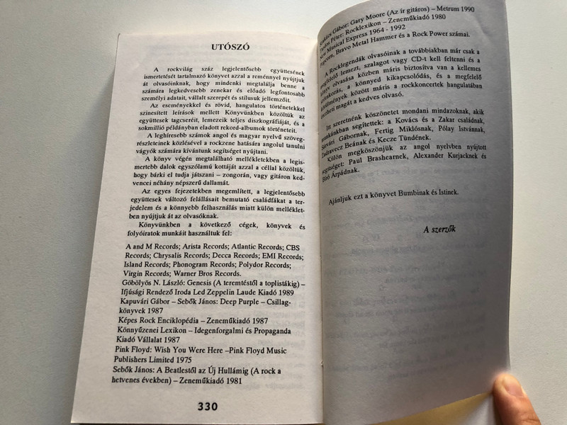 Rocklegendák / László Gábor Kovács and Zakar Zoltán / Hungarian Edition / Oskar Kiadó 1992 / Paperback (9789638122032)