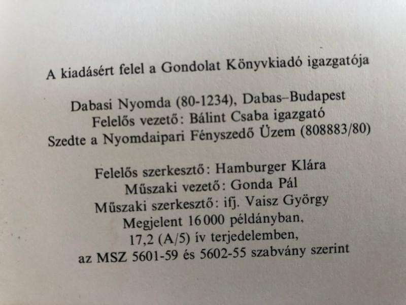 Bartók Béla - SZEMTŐL SZEMBEN  Tallián Tibor  Gondolat Kiadó, Budapest 1981  Paperback (963280967X)