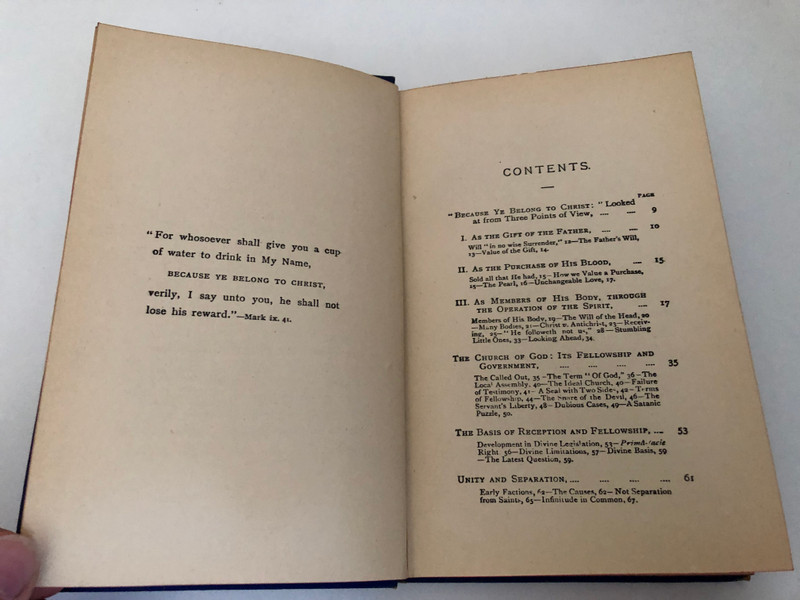 Because Ye Belong to Christby John R. Caldwell  Contains Bible Papers by Accredited Writers, Expositions, Suggestive Articles, Practical Papers, Correspondence, Questions and Answers