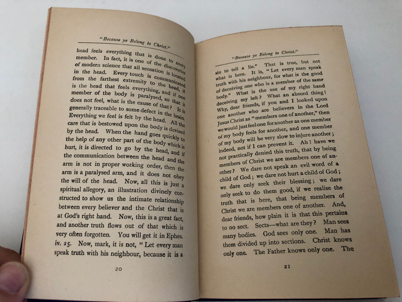 Because Ye Belong to Christby John R. Caldwell  Contains Bible Papers by Accredited Writers, Expositions, Suggestive Articles, Practical Papers, Correspondence, Questions and Answers