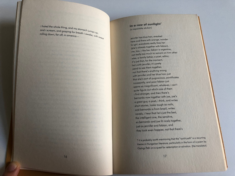 Andras Petocz In a Row of Sunlight  Translated by Nathaniel Barratt  Modern Hungarian Poetry  A napsütötte sávban (Hungarian Original Title)  Corvina Kiado 2008  Paperback (9789631356922)