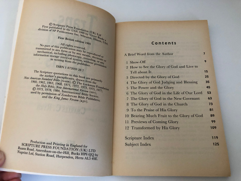 Transformed by His Glory by Charles Ryrie  Regain a Sense of the Wonder of God  Bible Study-Devotional  Publisher SP Scripture Press Amersham-on-the-Hill