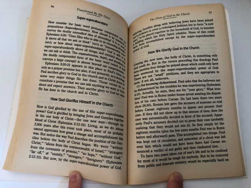 Transformed by His Glory by Charles Ryrie  Regain a Sense of the Wonder of God  Bible Study-Devotional  Publisher SP Scripture Press Amersham-on-the-Hill
