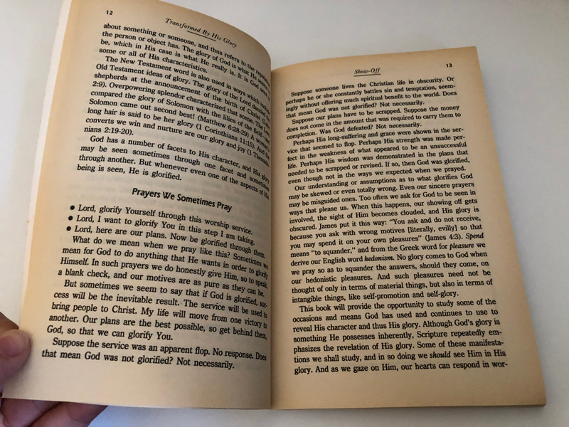 Transformed by His Glory by Charles Ryrie  Regain a Sense of the Wonder of God  Bible Study-Devotional  Publisher SP Scripture Press Amersham-on-the-Hill