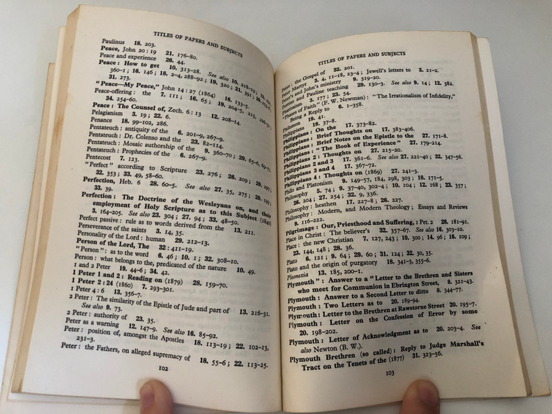 FULL INDEXES TO THE COLLECTED WRITINGS OF J.N. DARBY Volumes 1-34  KINGSTON BIBLE TRUST Rear of WEMBLEY AVENUE, LANCING, SUSSEX, ENGLAND
