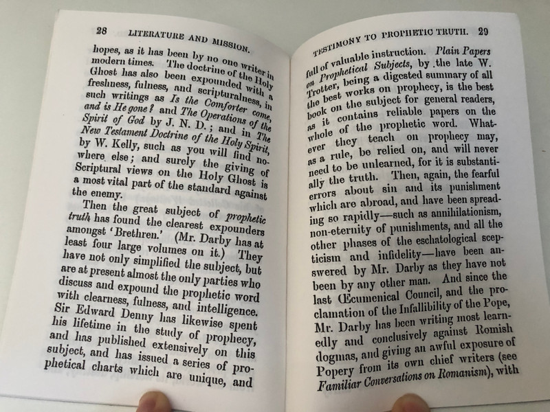 The Literature and Mission of the so-called Plymouth Brethren by Reid, W. / Or an attempt at a just estimate of their testimony to the revealed truth of God / LONDON JAMES NISBET AND CO. 21 BERNERS STREET. 1875 (9781853071140)