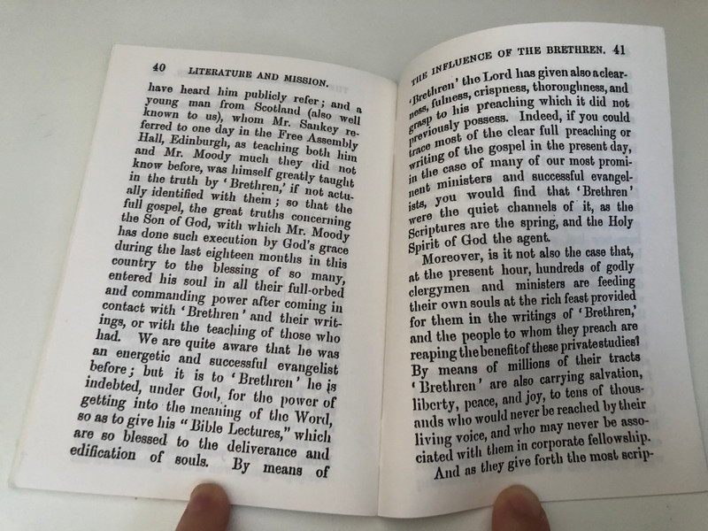 The Literature and Mission of the so-called Plymouth Brethren by Reid, W. / Or an attempt at a just estimate of their testimony to the revealed truth of God / LONDON JAMES NISBET AND CO. 21 BERNERS STREET. 1875 (9781853071140)