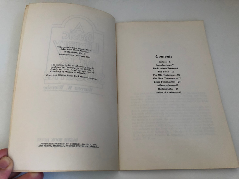 A basic library for Bible students by Dr. Warren Wiersbe / A Guide to Good Reading and Preaching / This special edition issued 1981 by Baker Book House Company (0801096413)