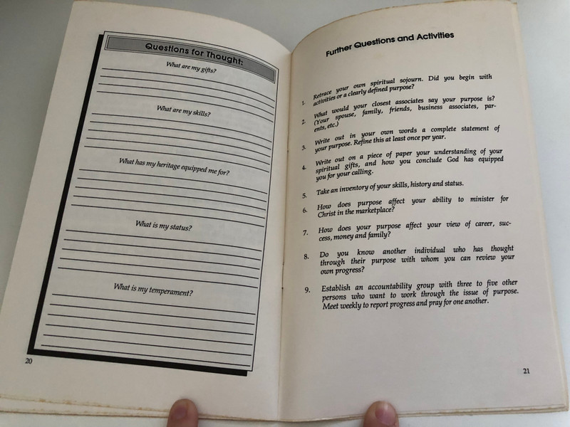 Establishing Your Purpose - Ministry in the Marketplace  Copyright 1986 by The Navigators Colorado Springs, Colorado  Reprinted by Permission Vision Foundation, Inc  Printed in the United States of America