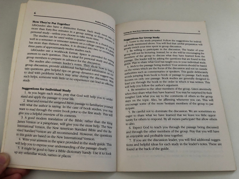 Psalms: Prayers of the Heart by Eugene Peterson / 12 Studies for Individuals or Groups / Lifeguide Bible Study / Getting the Most from LifeGuide Bible Studies / Publisher: InterVarsity Press (083081034X)
