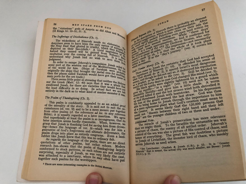 Men Spake from God by H. L. Ellison / Bible Christian Living / BIBLICAL CLASSICS LIBRARY / Studies in the Hebrew Prophets / Publisher: The Paternoster Press (0853646503)